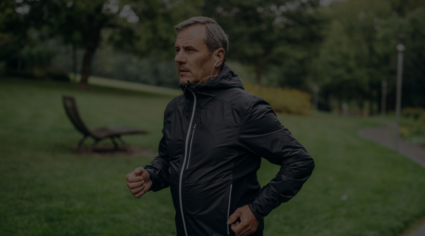 man taking a jog after hip replacement surgery